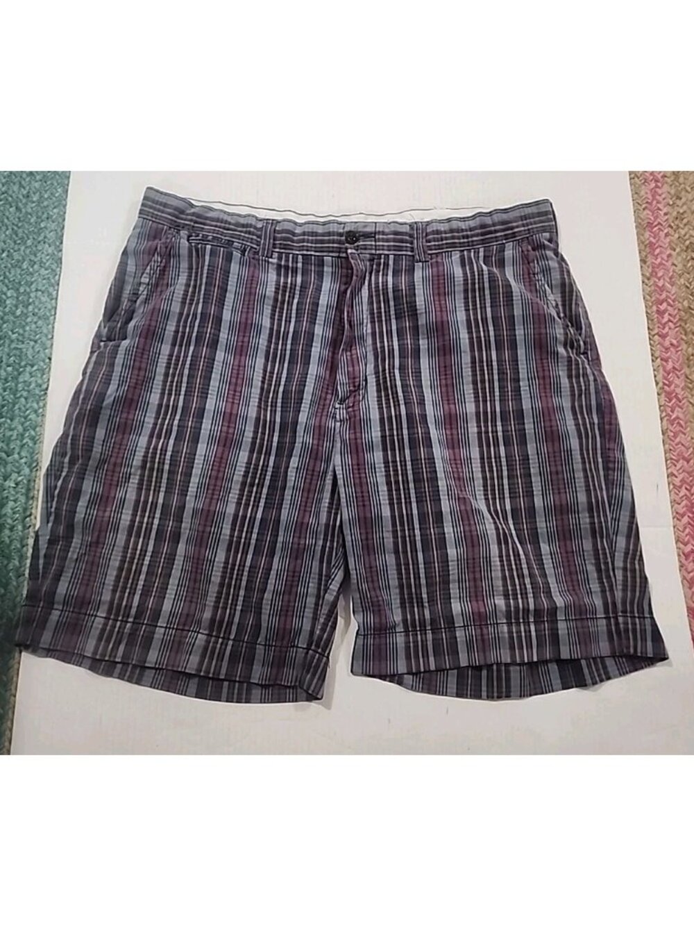 Polo‎ Ralph Lauren Mens Shorts Plaid Chino 90s Y2k Preppy Vintage Pockets Sz 40